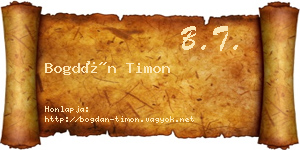 Bogdán Timon névjegykártya