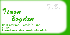 timon bogdan business card